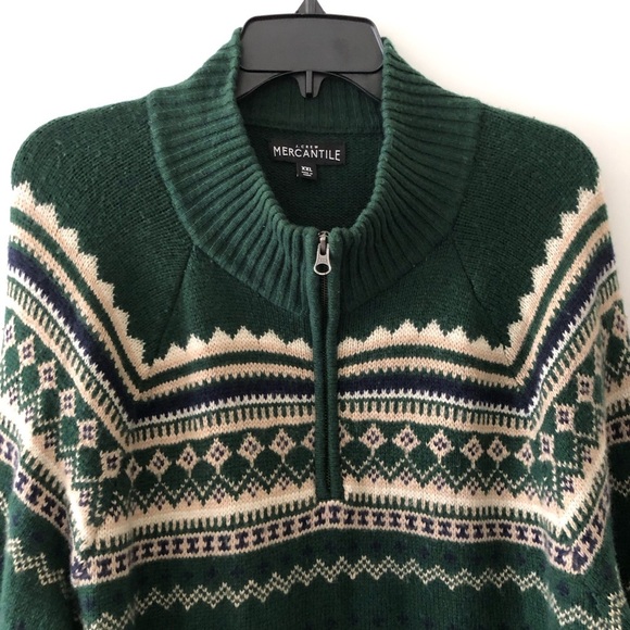 J. Crew Green Fair Isle Patterned Sweater XXL - Picture 4 of 8